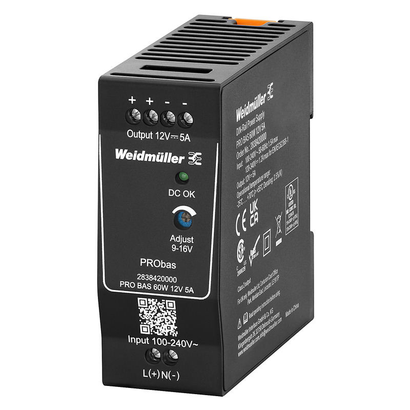 Weidmüller Stromversorgung 12V DC 5A, Schraubanschl. PRO BAS 60W 5A