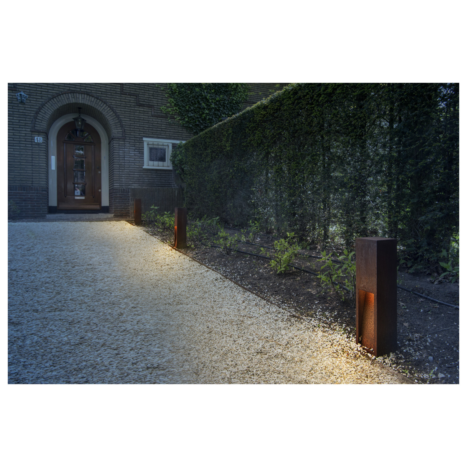 SLV RUSTY® SLOT 50, Outdoor Standleuchte, LED, 3000K, stahl gerostet, L/B/H 12/12/50 cm - 233447