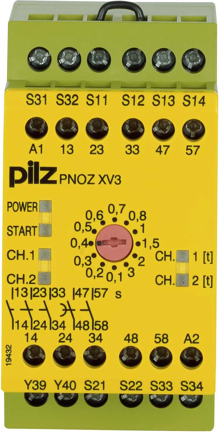 Pilz Not-Aus-Schaltgerät 3/24VDC 3n/o 2n/o t PNOZ XV3 #774542 Pilz Not-Aus-Schaltgerät 3/24VDC 3n/o 2n/o t PNOZ XV3 #774542