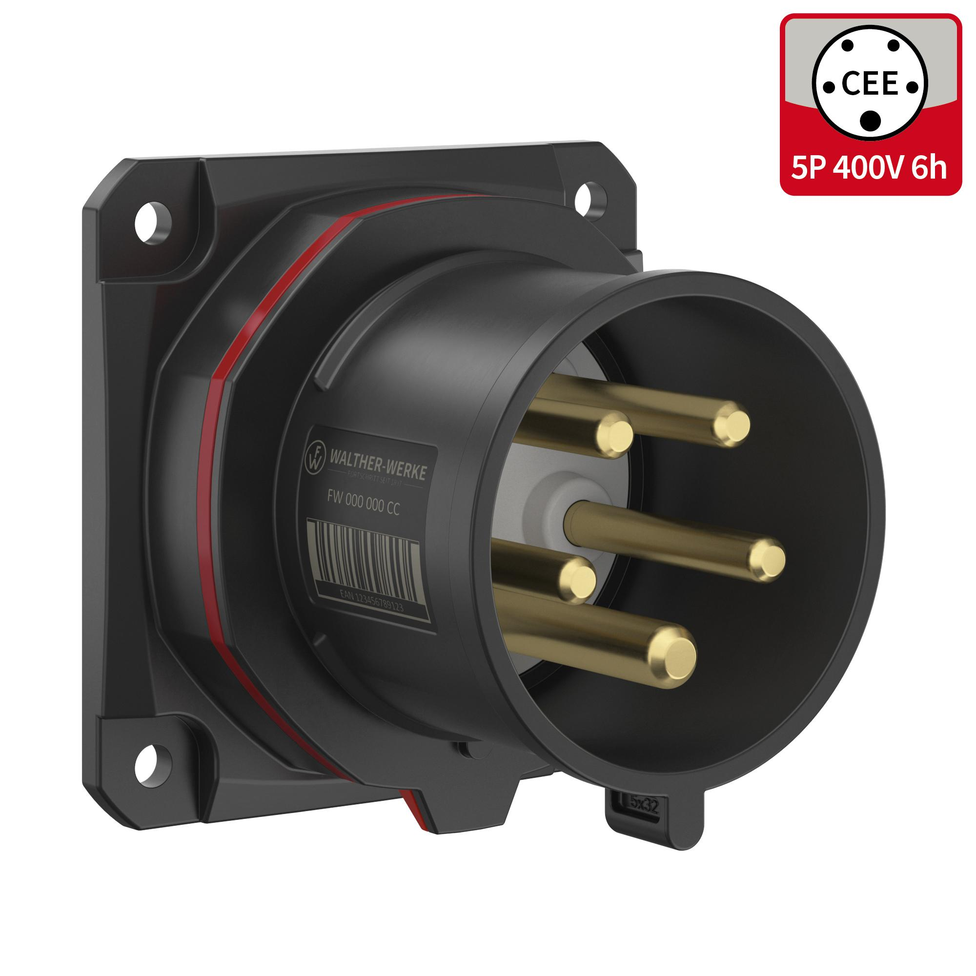 Walther Werke CEE NEO Anbaugerätestecker gerade 32A 5P 6h FW631506CC