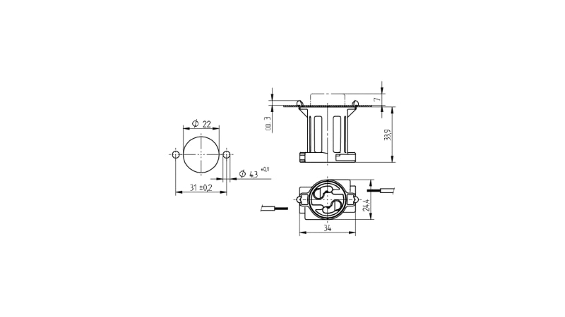 BJB Starter holders for fluorescent lampholders 26.514.5026.50