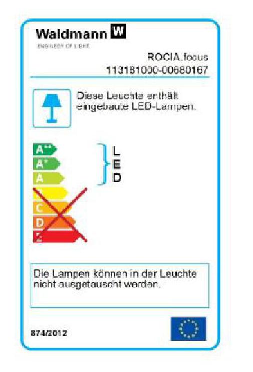 Waldmann LED arm-mounted luminaire Rocia RFD 600/850/D 9W 5000K 600Lm 40°