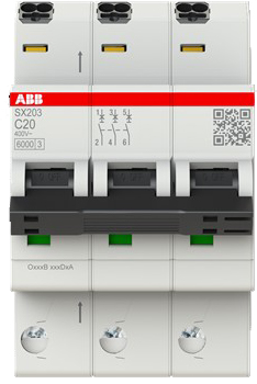 ABB Stotz S&J Sicherungsautomat Flexline 6kA, 20A,3P SX203-C20