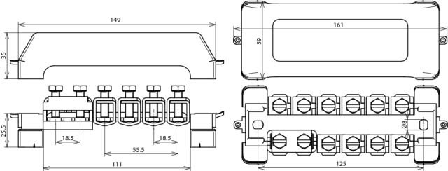 DEHN Potentialausgleichschiene K12 m.Abdeckhaube PAS 11AK UV - 563201