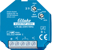 Eltako Universal-Dimmschalter ohne N f.R+L+C-Last. EUD61NP-230V - 61100830 Eltako Universal-Dimmschalter ohne N f.R+L+C-Last. EUD61NP-230V - 61100830