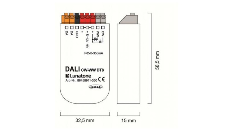 Lunatone Light Management LED-Dimmer DALI CW-WW 500mA