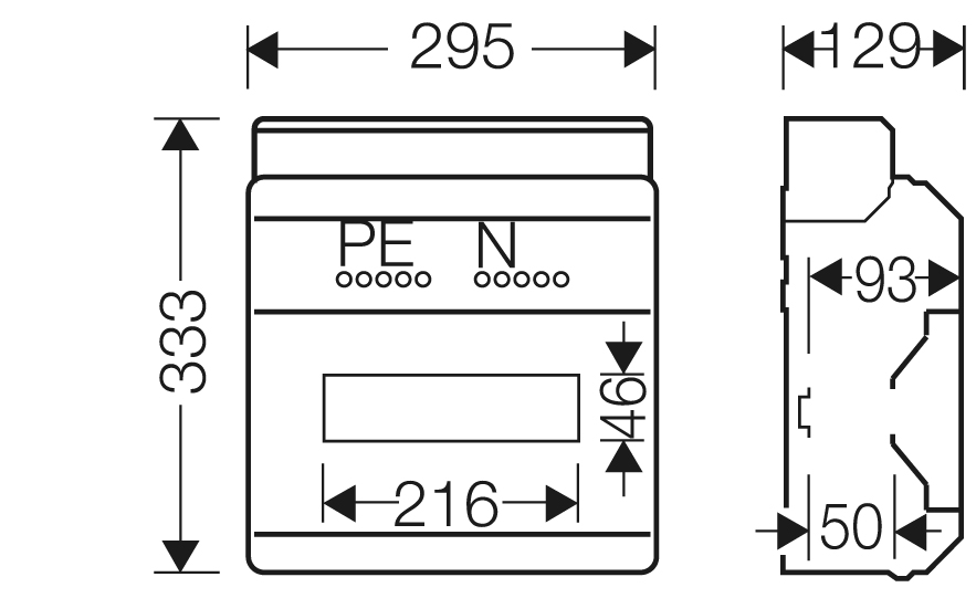 Hensel KV 90-Automatengehäuse 12 TE, IP 65 9112 NT - 61001141