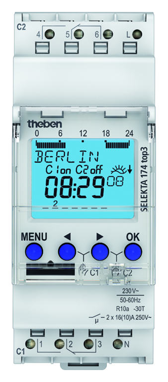 Theben Digitale Zeitschaltuhr 2 Kanäle SELEKTA 174 top3 - 1740130 Theben Digitale Zeitschaltuhr 2 Kanäle SELEKTA 174 top3 - 1740130