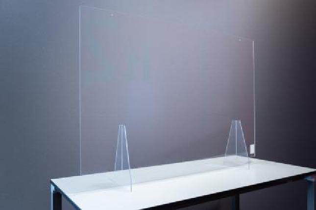 Trilux Hygienic protective wall from modified acrylic glass, 1000 x 800 mm