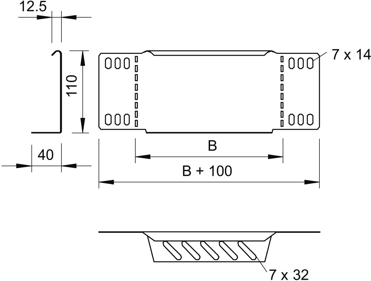 OBO Bettermann Vertr Reduzierwinkel/Endabschluß 110x200mm RWEB 120 FS - 7111207