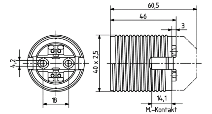 BJB Lampenfassung E27 für Allgebr.-Glühlampe - 22.317.3906.50