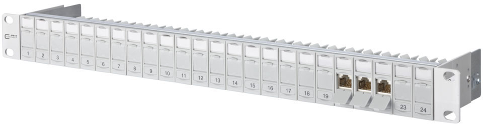Metz Connect 24-Port Panel E-DAT Modul 1HE lgr bestückt TN E-DATmod MP24