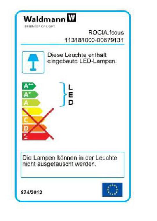 Waldmann LED-Gestängeleuchte Rocia RFD 600/850/D 9W 5000K 600Lm 10°
