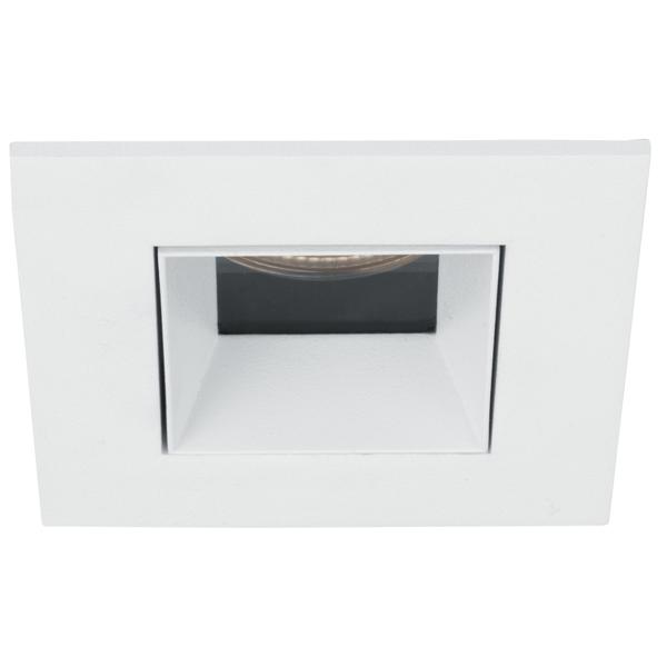 Brumberg recessed LED downlight, IP44, textured white, square - 12036173