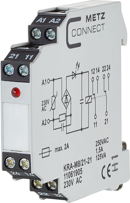 RELE GUIDA DIN METZ CONNECT KRA-24/1 24V ACDC 11061313 RELE GUIDA DIN METZ CONNECT KRA-24/1 24V ACDC 11061313