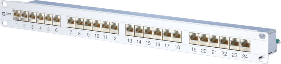 Metz Connect 24-Port Panel E-DAT C6 1HE Alu TN MP24