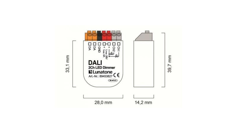 Lunatone Light Management LED-Dimmer DALI 2Ch LED Dimmer 4A CV