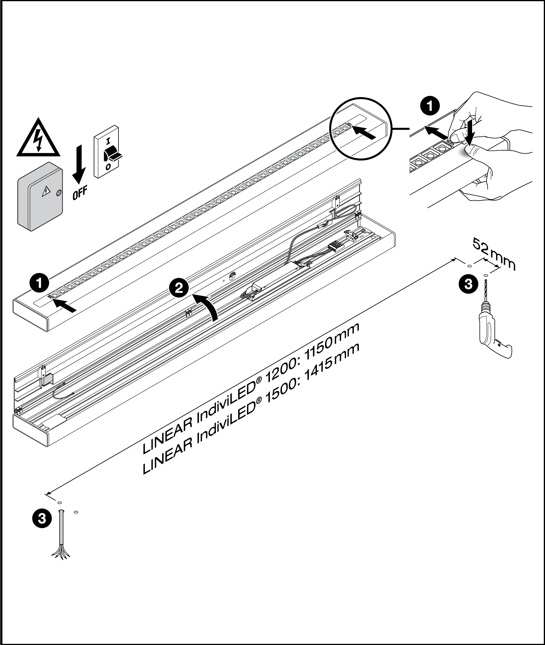 LEDVANCE LINEAR INDIVILED DIRECT 1200 P 40W 940 PS WT - 4099854135330