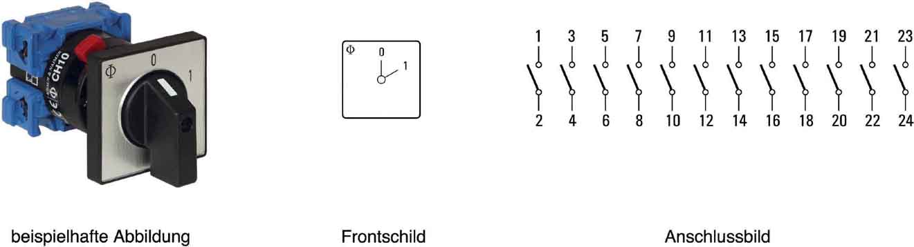 Kraus&Naimer Ausschalter 60Schaltwinkel,1pol CH10 A200-600 FT2 - 70011736