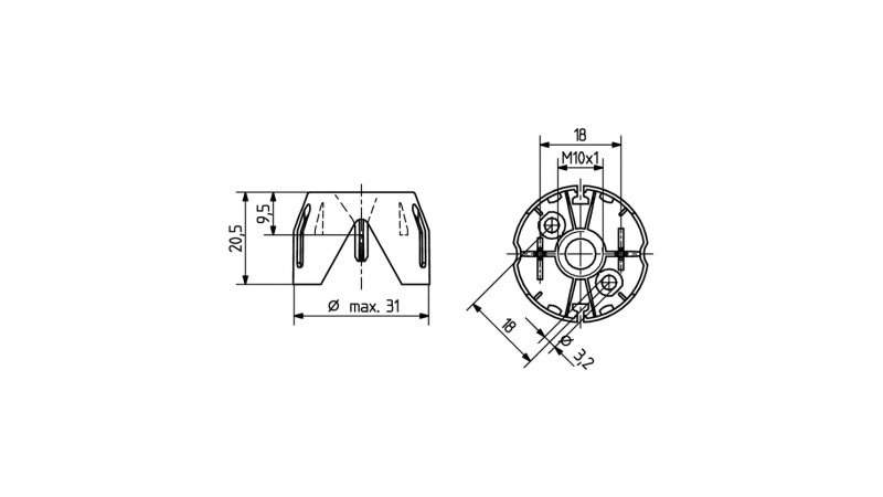 BJB Snap on insulating cap for mains voltage halogen lamps 25.919.-301.51