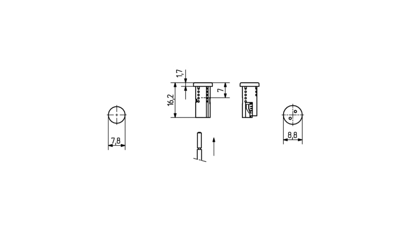 BJB Anschlusselement G4/GZ4 für NV-Halogen-Lampen 25.264.2000.90