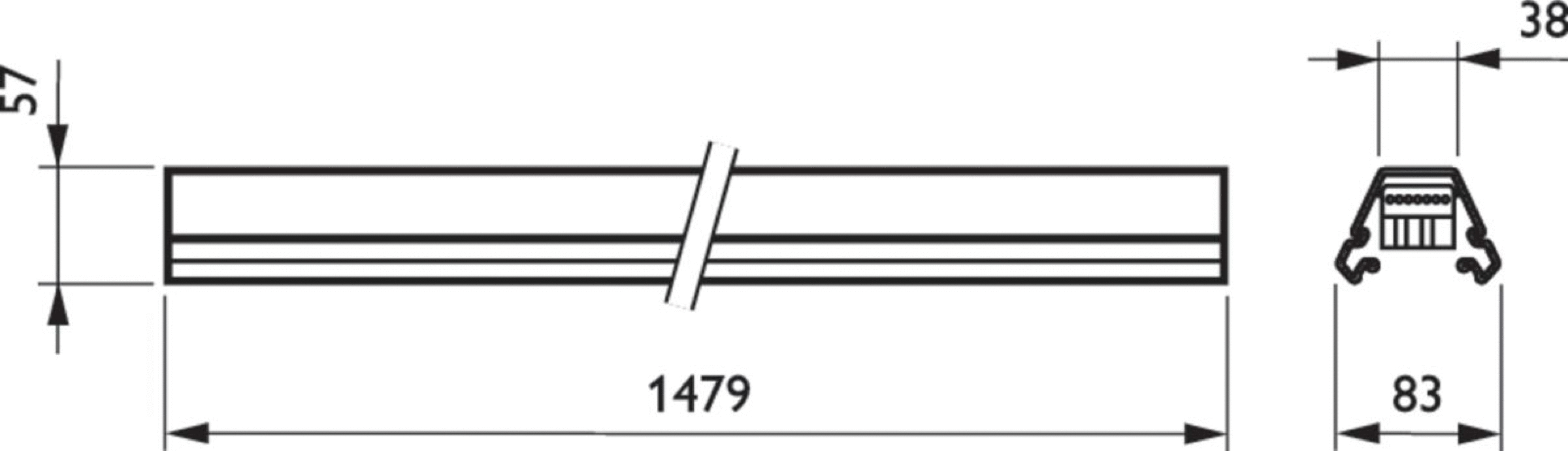 Philips Lighting Tragschiene mit DV 1-längig 49W 4MX656 491 7x2.5 WH - 58364599 Philips Lighting Tragschiene mit DV 1-längig 49W 4MX656 491 7x2.5 WH - 58364599
