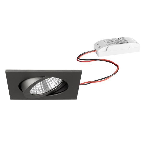 Brumberg recessed LED spotlight 6W 230V square titan-matt - 33355643