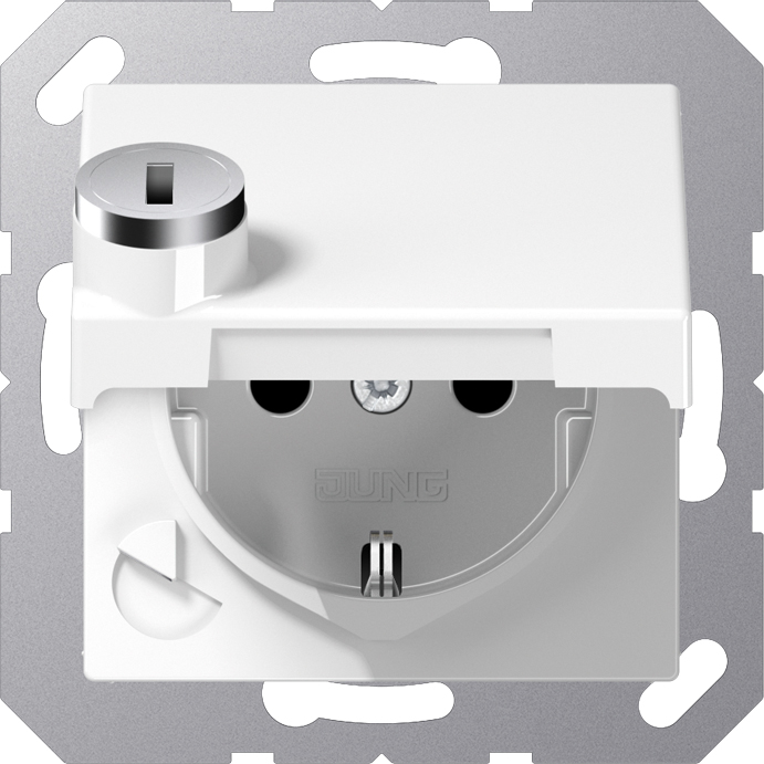 Jung SCHUKO-Steckdose 16A 250V Klappdeckel A 1520 BFKLSL WW