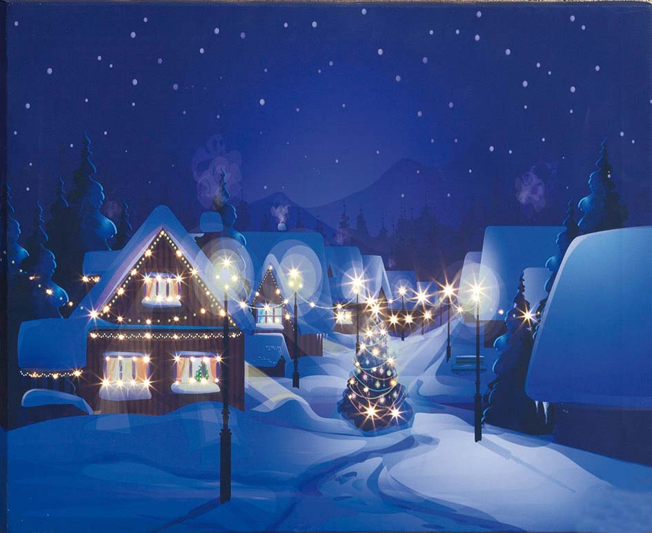 Hellum LED-Bild Dorf im Winter H:30 cm LEDs wws 520910 günstig online kaufen