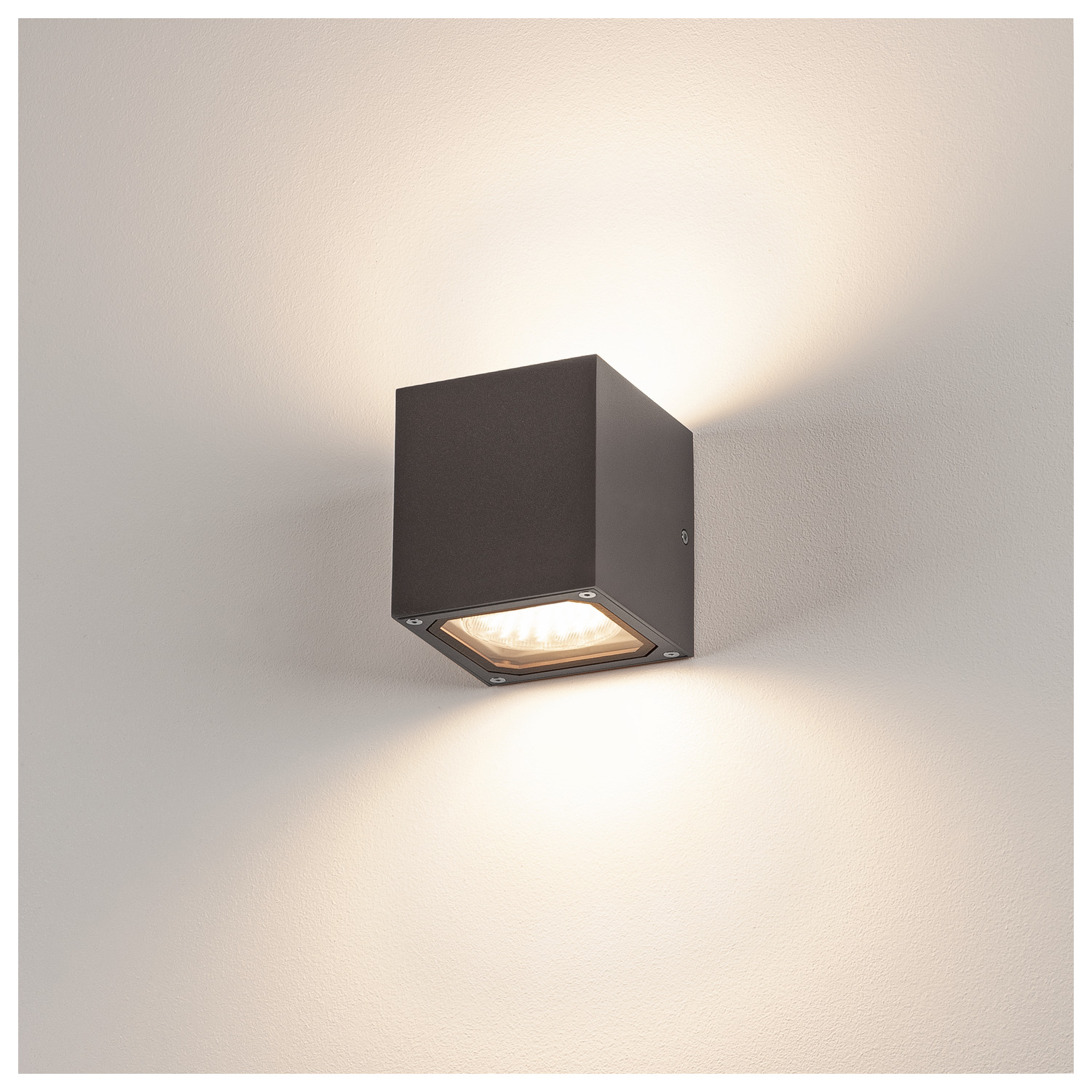 SLV SITRA CUBE, Outdoor Wandleuchte, TCR-TSE, IP44, anthrazit, max. 18W - 232535