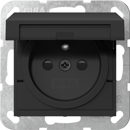 Gira Steckd. Erdstift KD+SH Schwarz 4488005