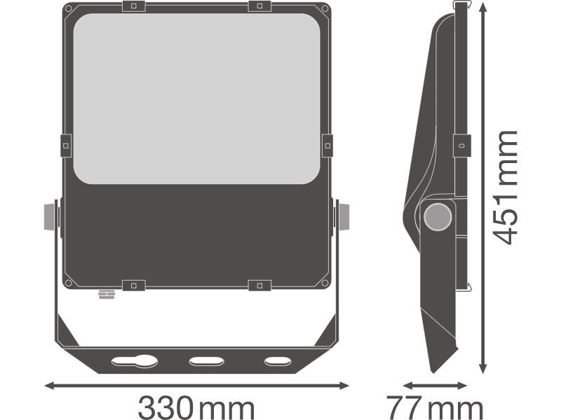 Ledvance LED floodlight FLOODLIGHT PERFORMANCE ASYM 55x110 150 W 3000 K BK