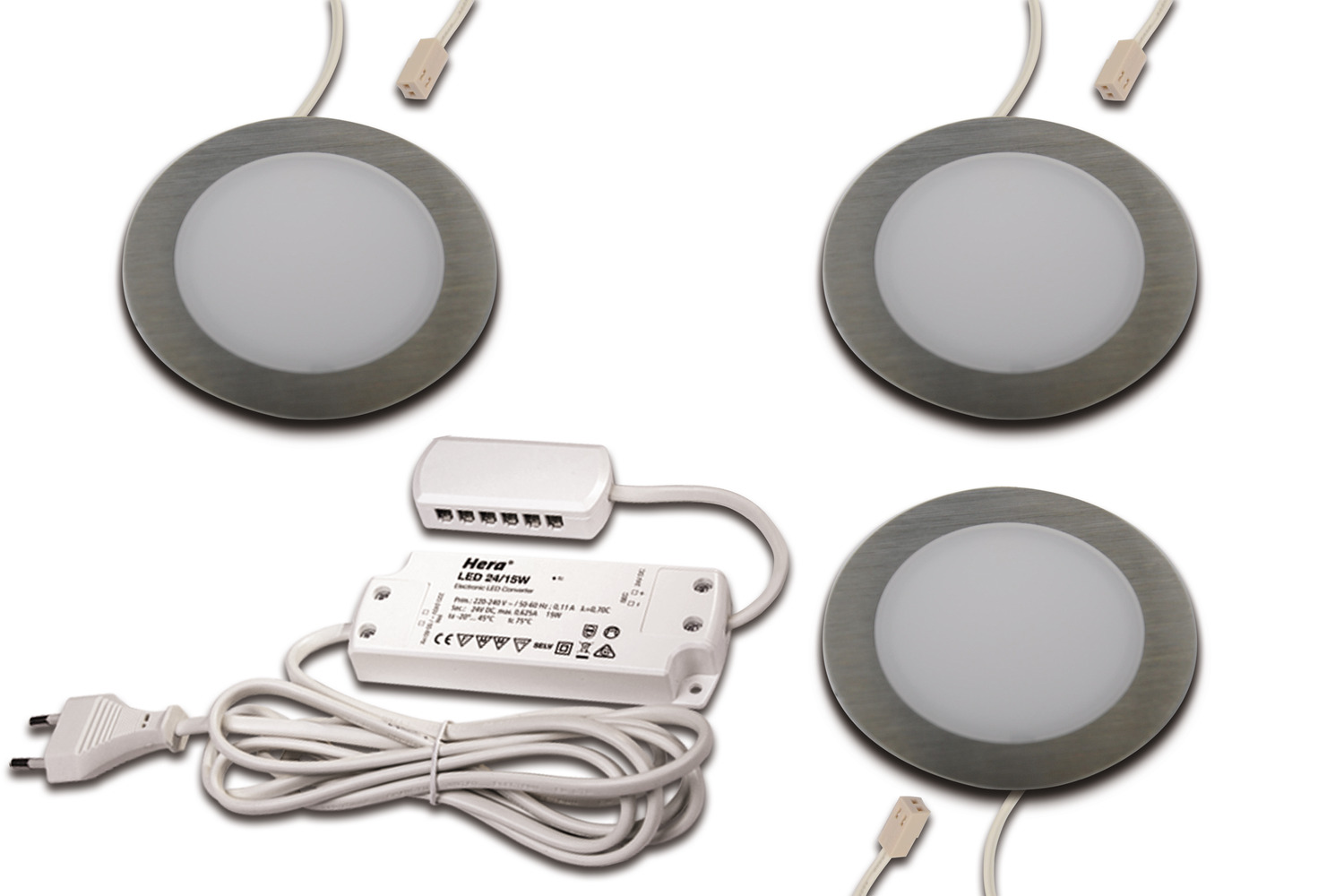 Hera LED Einbauleuchte 3er-Set ww, edelstahloptik 3er Set #61060430002