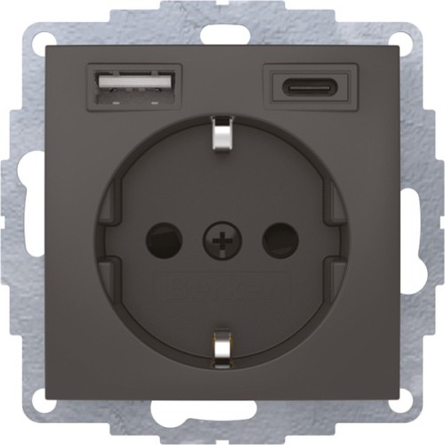 Berker Steckdose SCHUKO/USB anthrazit matt 48041606 - 48041606 günstig online kaufen