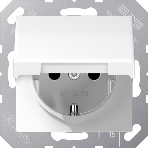 Jung SCHUKO-Steckdose 16A 250V Klappdeckel AS 1520 BFKIKL WW - AS1520BFKIKL günstig online kaufen
