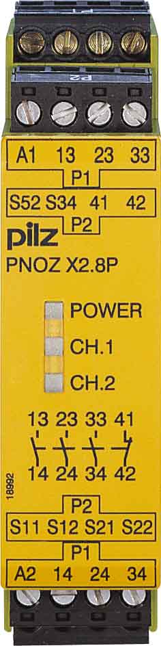 Pilz Not-Aus-Schaltgerät 24VACDC 3n/o 1n/c PNOZ X2.8P #777301