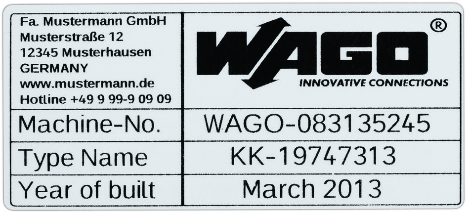 WAGO GmbH & Co. KG Etikett si 44x99mm 500Stck/Roll 210-804