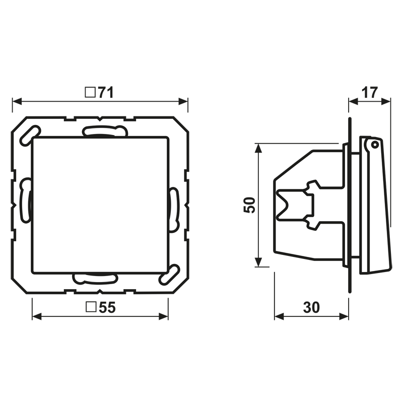 Jung SCHUKO-Steckdose anthrazit matt A 1520 BF KL ANM - A1520BFKLANM