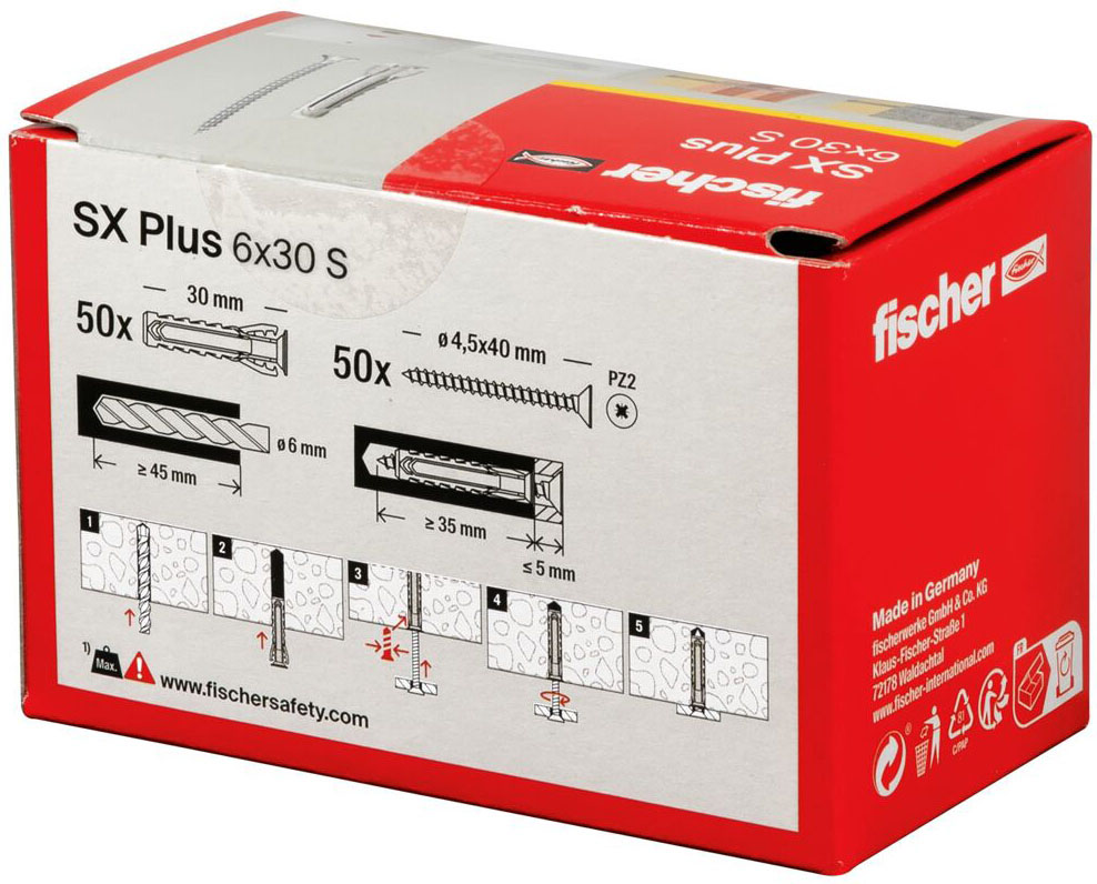 Fischer Deutschl. Dübel SX Plus 6x30 S - 568206