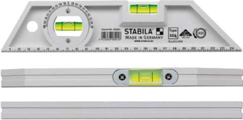 Stabila Torpedo-Wasserwaage mit Winkellibelle 104 Allround, 25cm