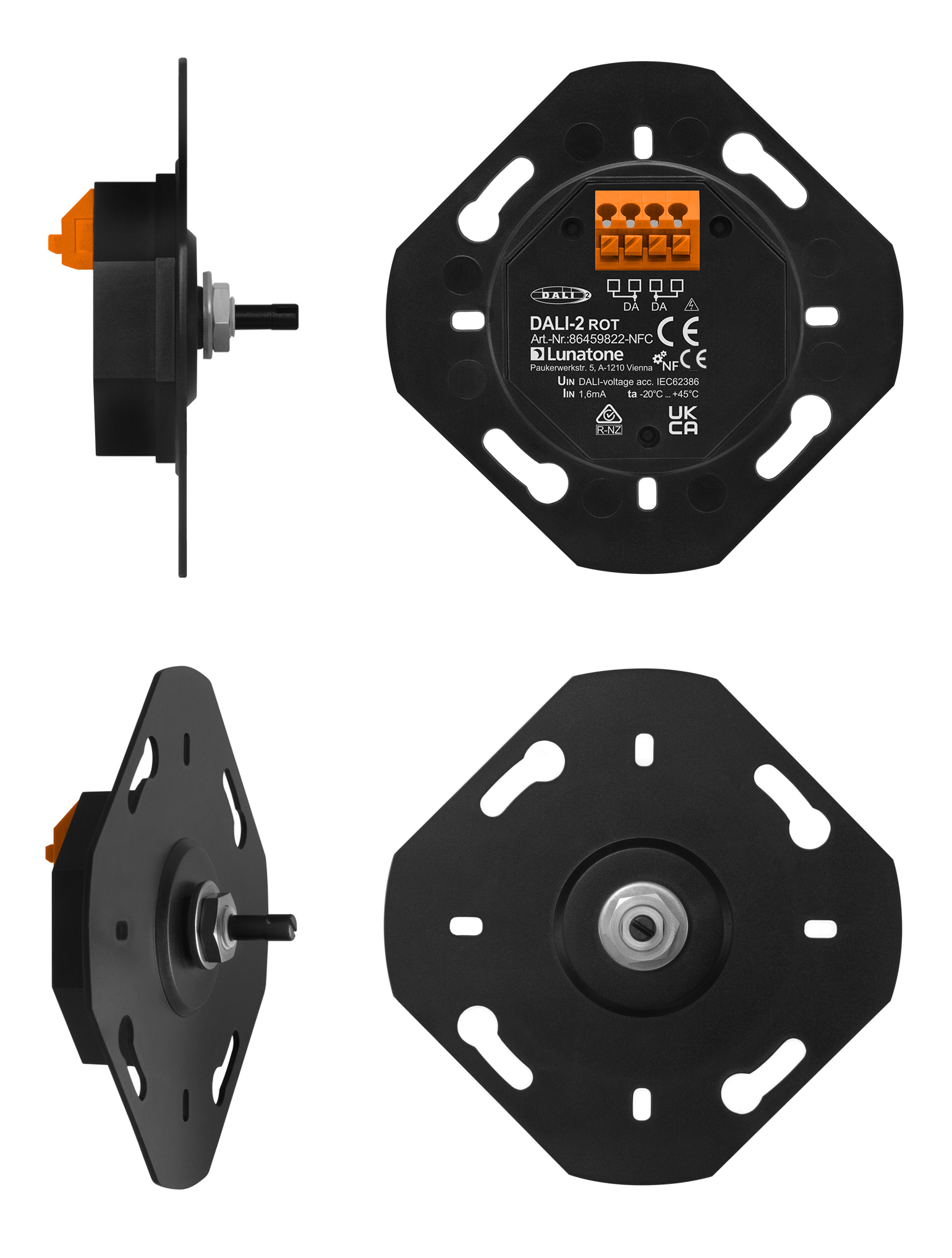 Lunatone Dreh- und Tastenknopf DALI-2 ROT NFC – 86459822-NFC