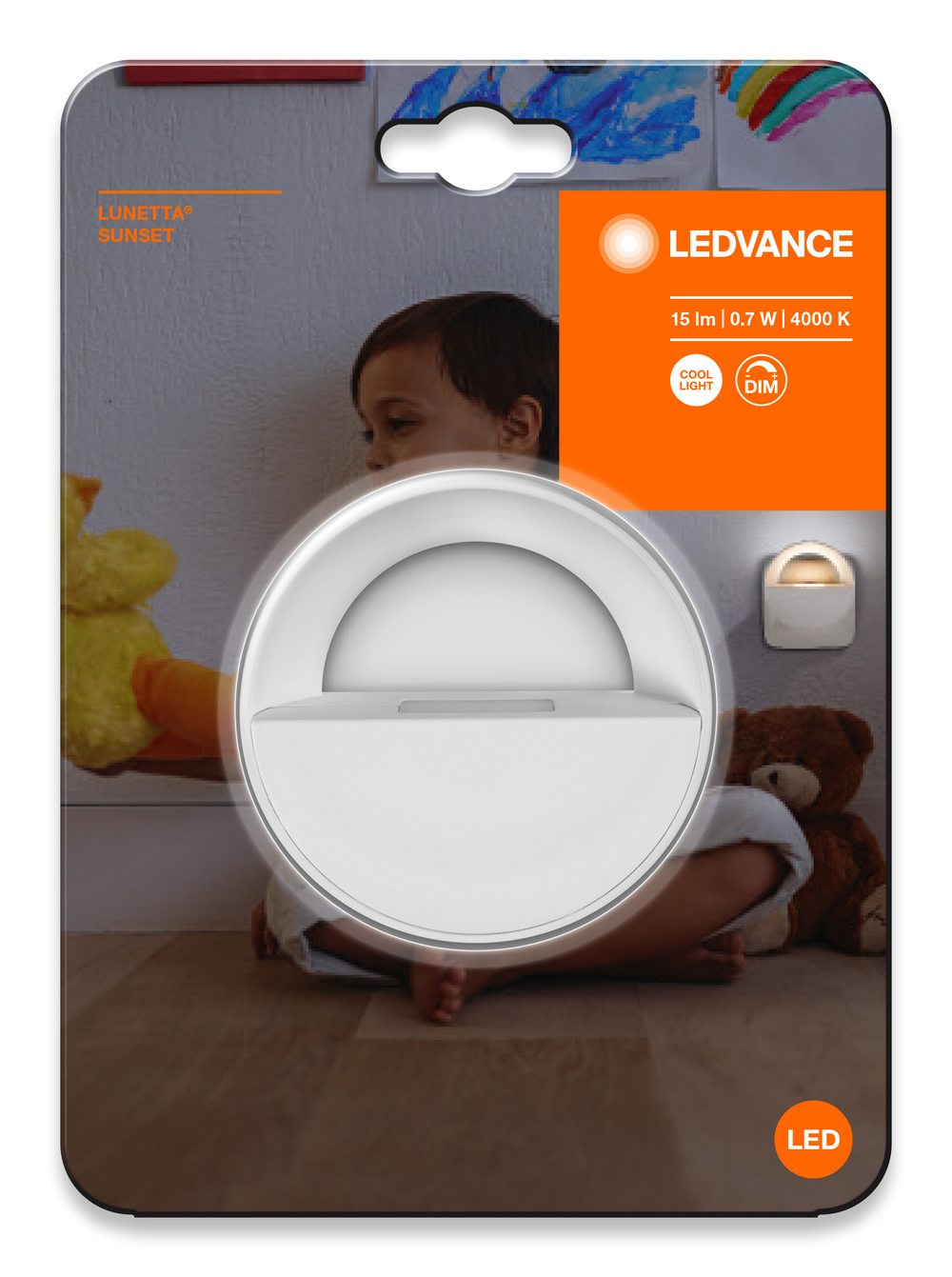 Ledvance LED socket night light with touch dimming function. LUNETTA SUNSET SUNSET – 4058075570221