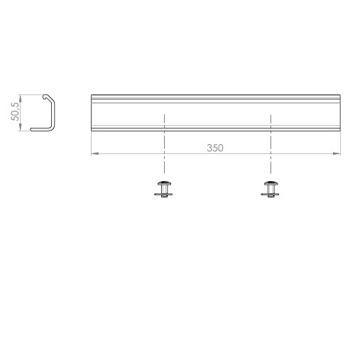 Unex Stoßstellenverbinder m. Bolzen, lichtgrau 66824