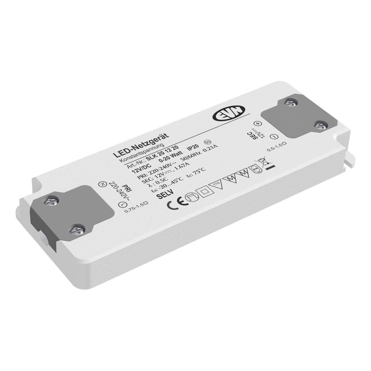 EVN Lichttechnik LED-Netzgerät 12VDC 0-20W IP20 SLK201220