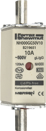 Mersen NH-Sicherungseinsatz SF Gr.000 gG 10A/500VKM NH000GG50V10 - B219651