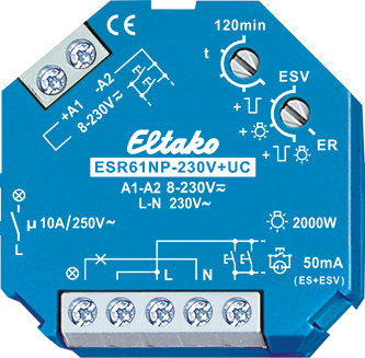 Eltako Stromstoßschalter 1S nicht pot.frei 10A ESR61NP-230V+UC