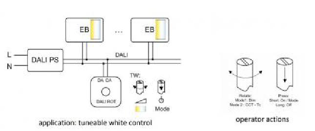 Lunatone Light management rotary knob and pushbutton Tuneable white DALI ROT