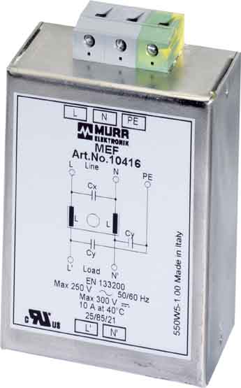 Murrelektronik Netzentstörfilter 20A,0-250V einstufig 10416 Murrelektronik Netzentstörfilter 20A,0-250V einstufig 10416