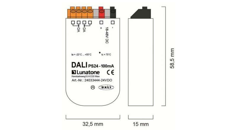 Lunatone Stromversorgung DALI PS24 100mA - 24033444-24VDO