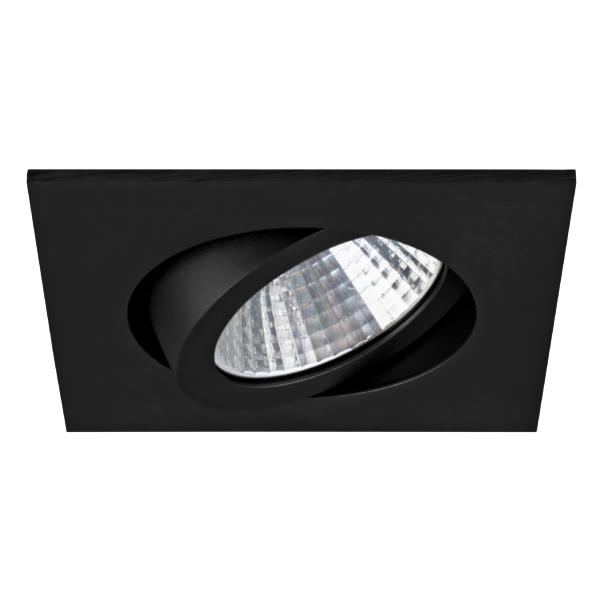 Brumberg recessed LED spotlight, black, square - 12262083